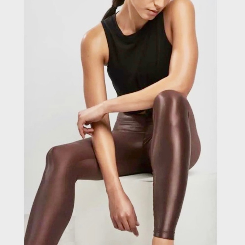 Koral Lustrous Max High Rise Shiny Leggings in Bordeaux